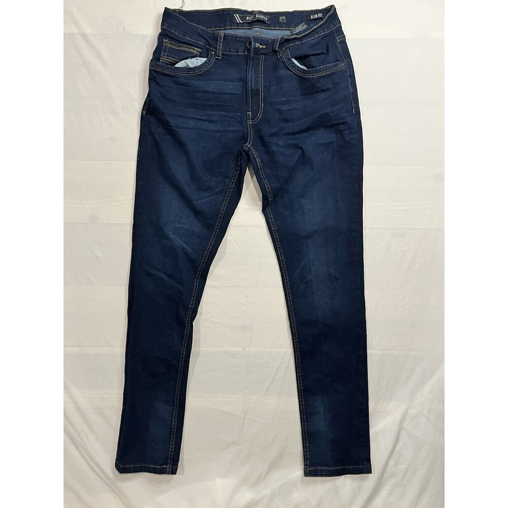 Nick Danger Slim Fit Jeans Mens 34x32 Dark Wash Stretch Denim Pants